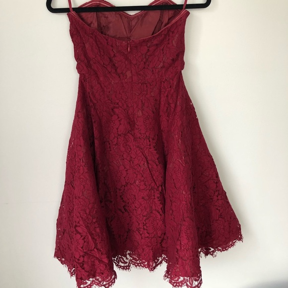 Strapless Lace Burgundy Soprano Dress Small - Picture 4 of 4